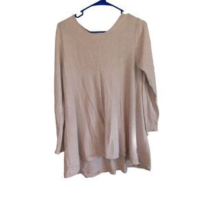 Joseph A Women's Large Beige Long Sleeve Knit Tunic Top‎